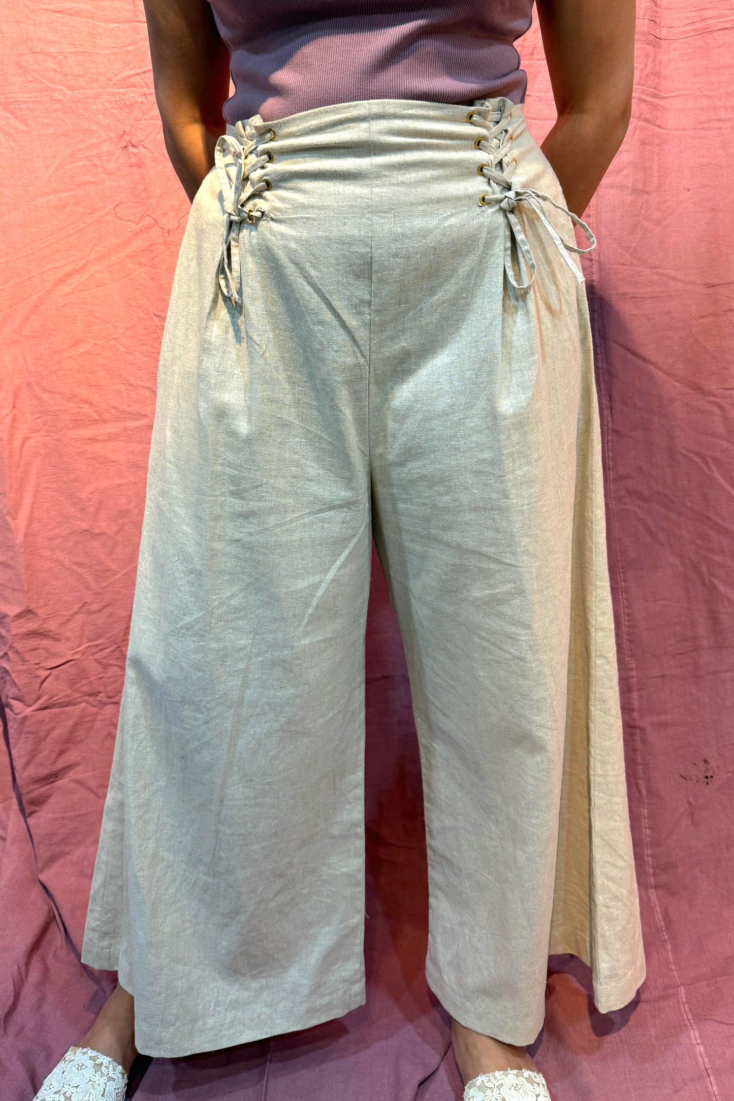Hemp High Waisted Pleated Pants