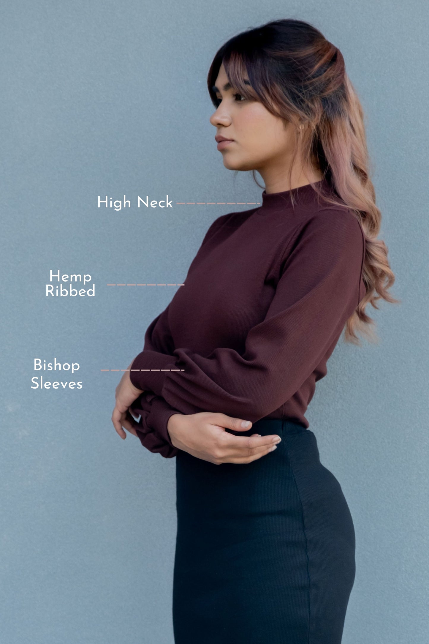 Ribbed Turtle neck Top