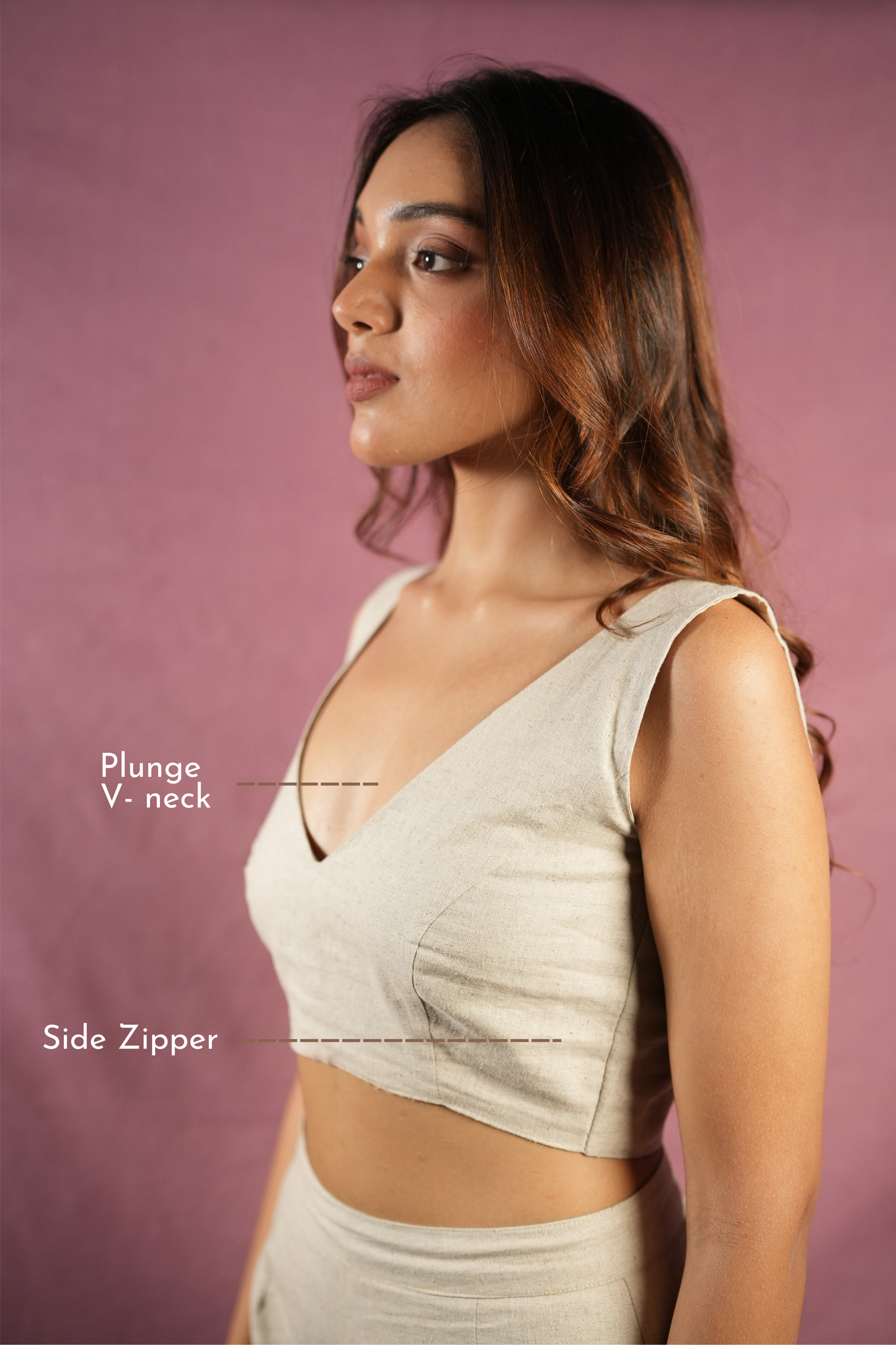 Hempathy Plunge Neck Blouse
