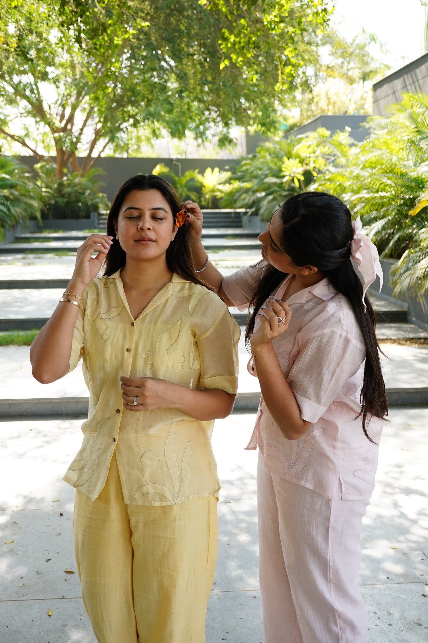 Chanderi Patch Work Shirt Co-ord Set