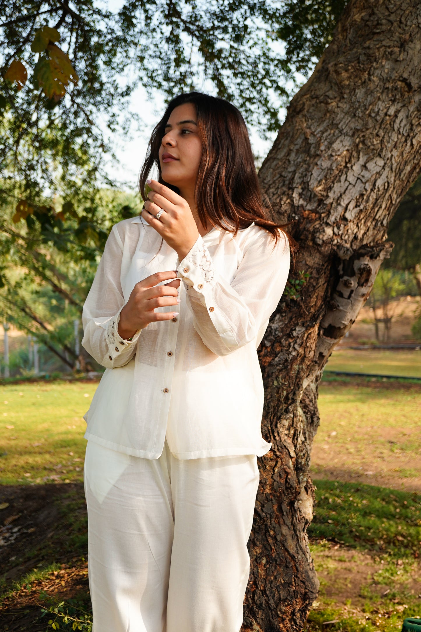 Chanderi Lace Co-ord Set