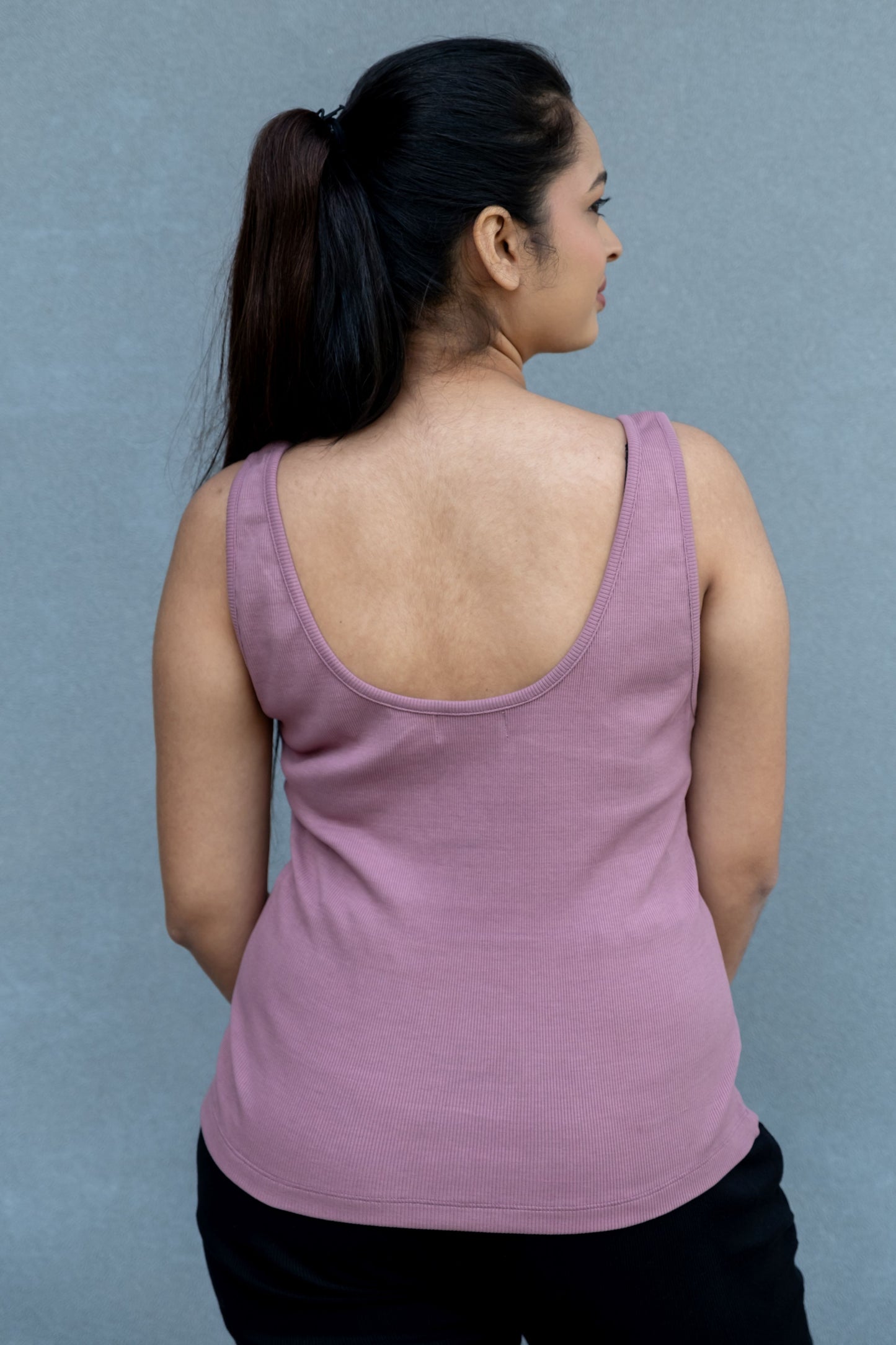 Ribbed Tank Top - Woodrose