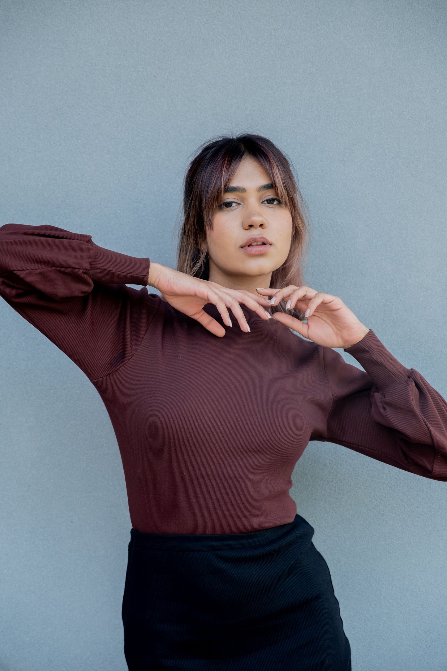 Ribbed Turtle neck Top