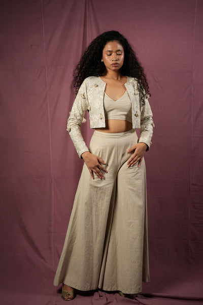 Hempathy Floral Cropped Blazer