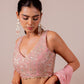 Floral Embroidered Rose Silk Cape Set