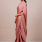 Floral Embroidered Rose Silk Saree