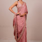 Floral Embroidered Rose Silk Saree