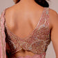 Floral Embroidered Rose Silk Saree