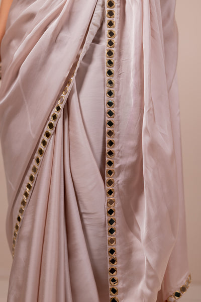 Aaina Rose Silk Saree Set