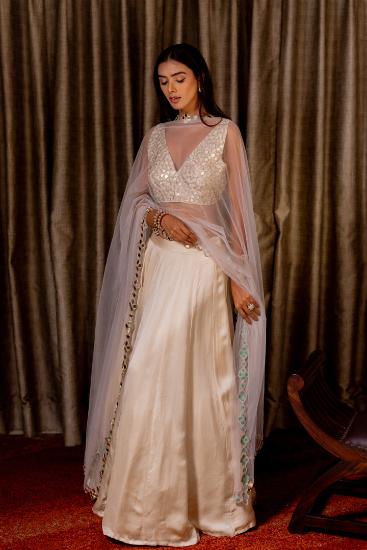 Aaina Rose Silk Lehenga Set