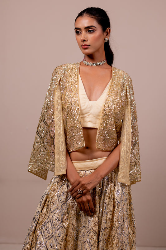 Aureya Embroidered Jacket and Lehenga Set