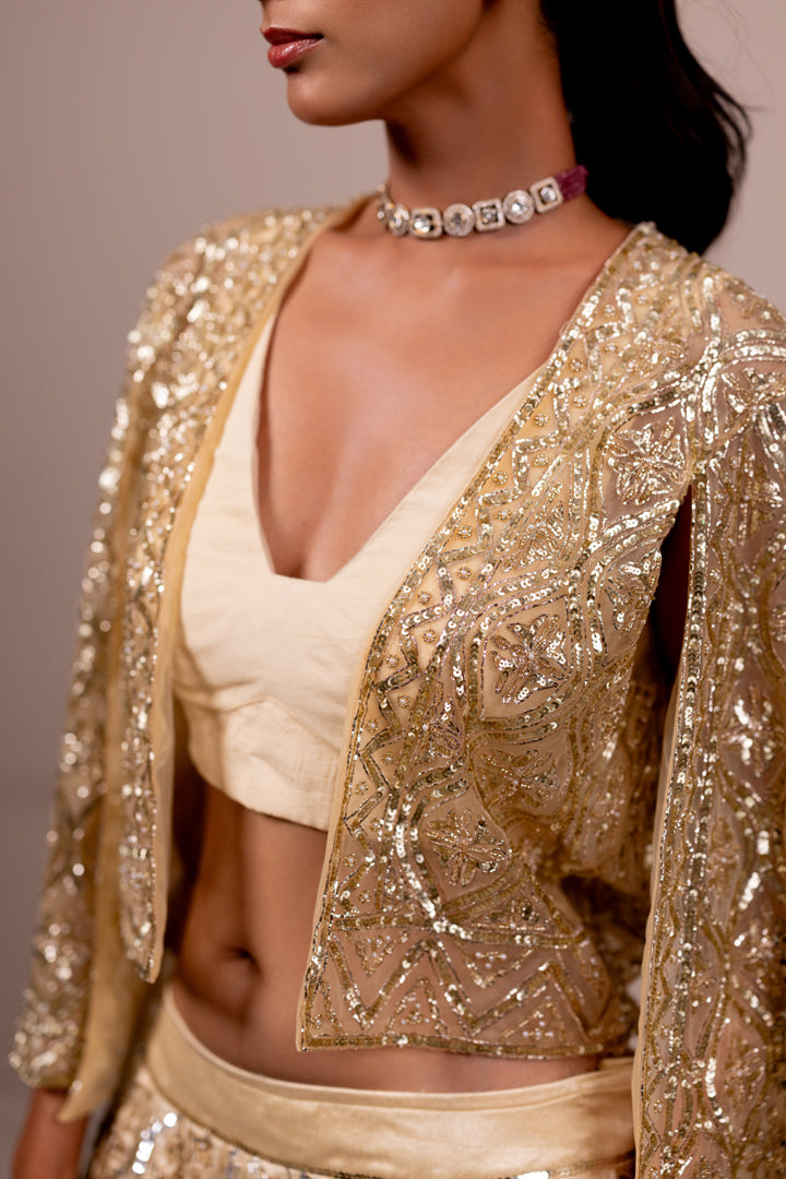 Aureya Embroidered Jacket and Lehenga Set