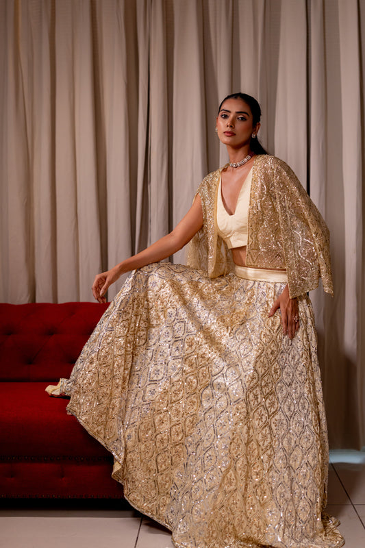 Aureya Embroidered Jacket and Lehenga Set