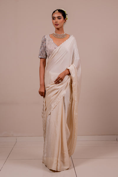 Moonstone Rose Silk Saree Set