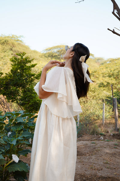 Chanderi Back Net Dress
