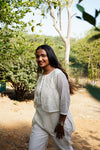 Chanderi Short Kurti With Jacket Set