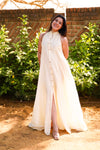 Chanderi Bow Tie Maxi Dress