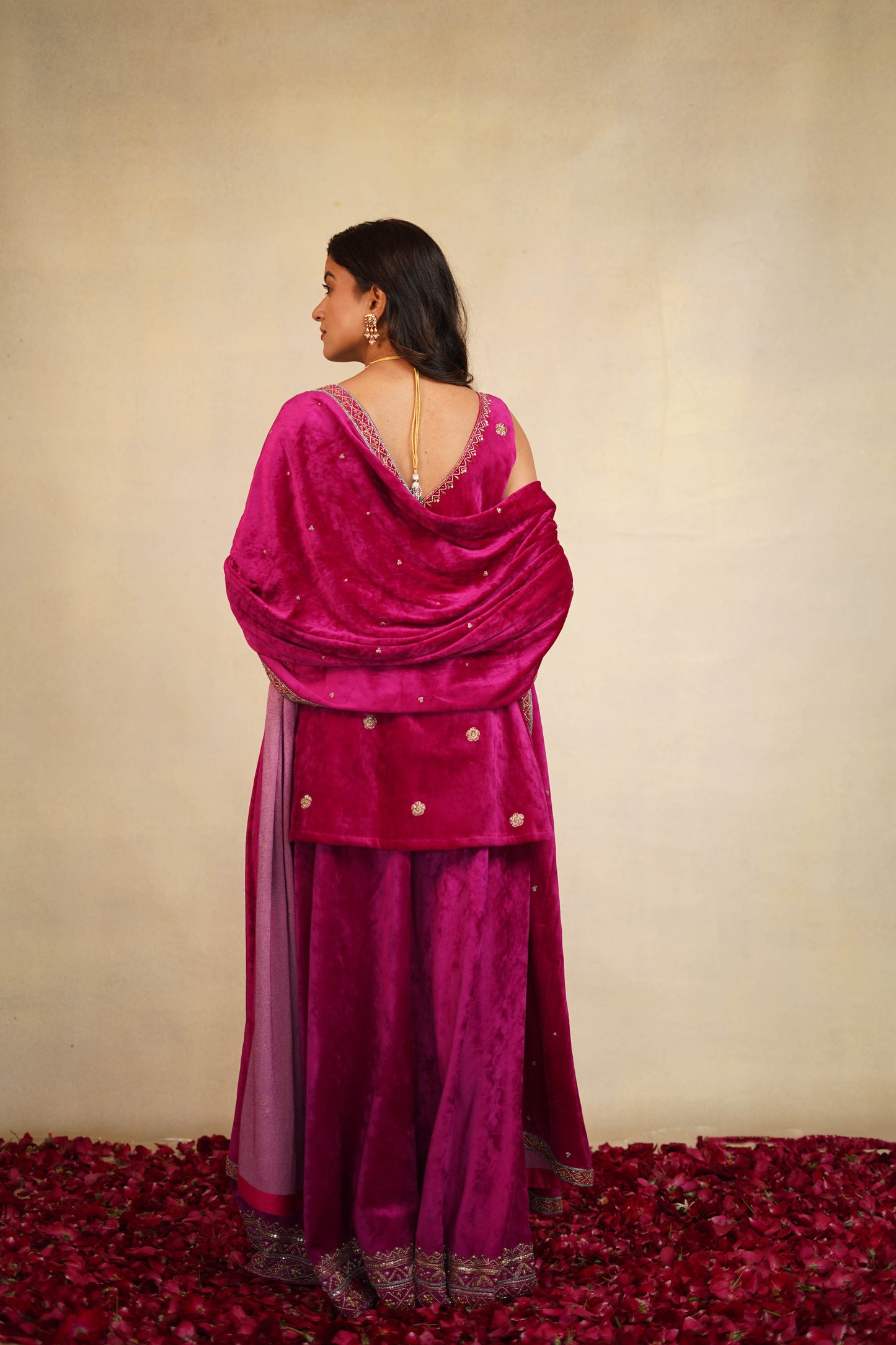 Velvet Sharara Set