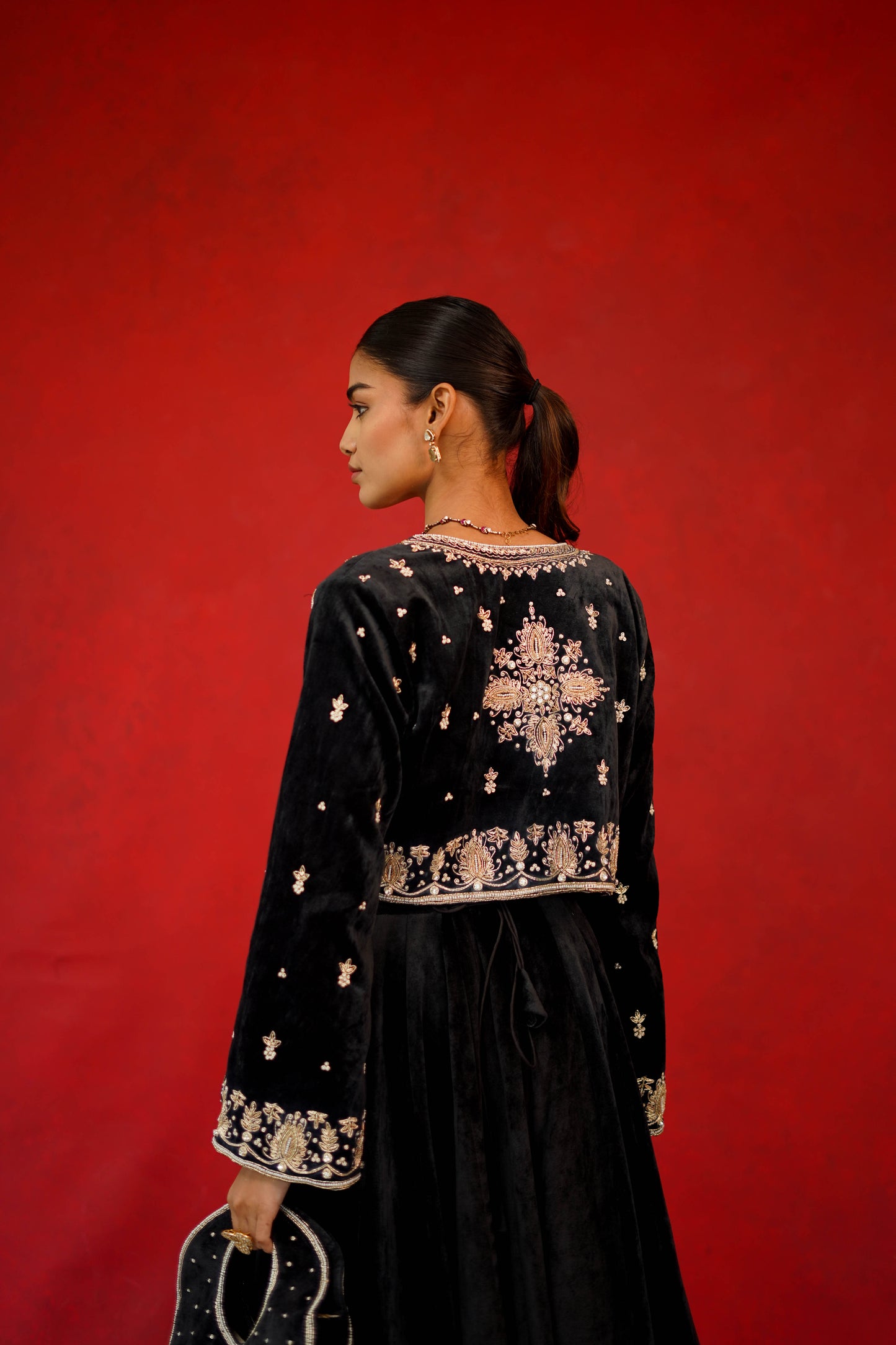 Embroidered Jacket & Lehenga Set