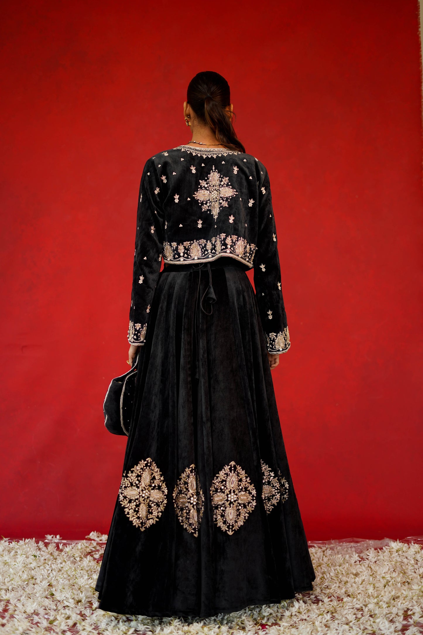 Embroidered Jacket & Lehenga Set