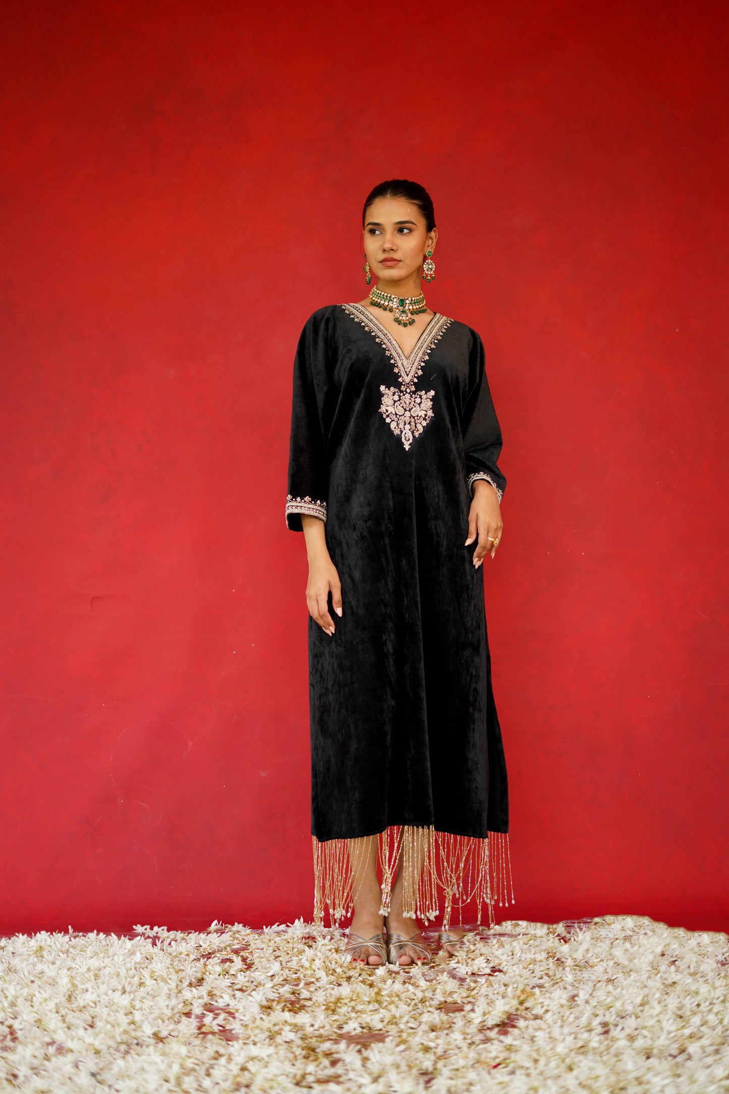 Velvet Tasselled Kaftan