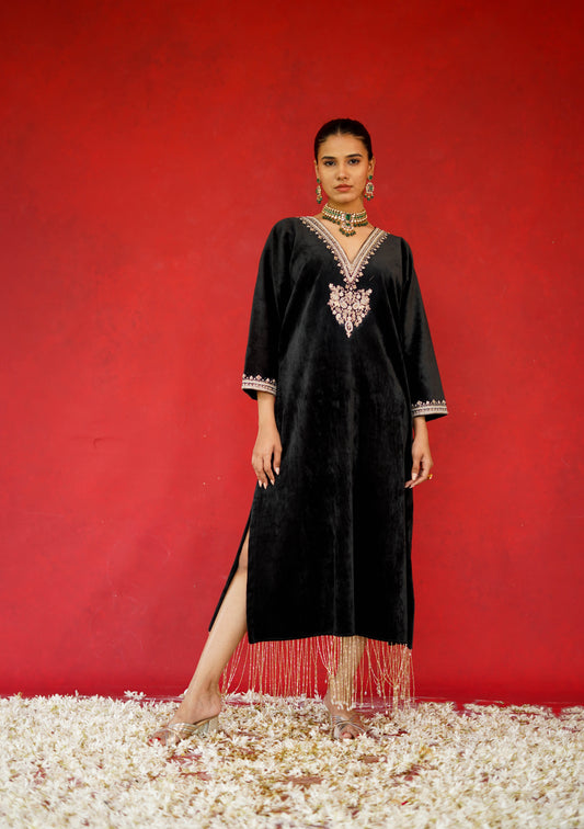 Velvet Tasselled Kaftan