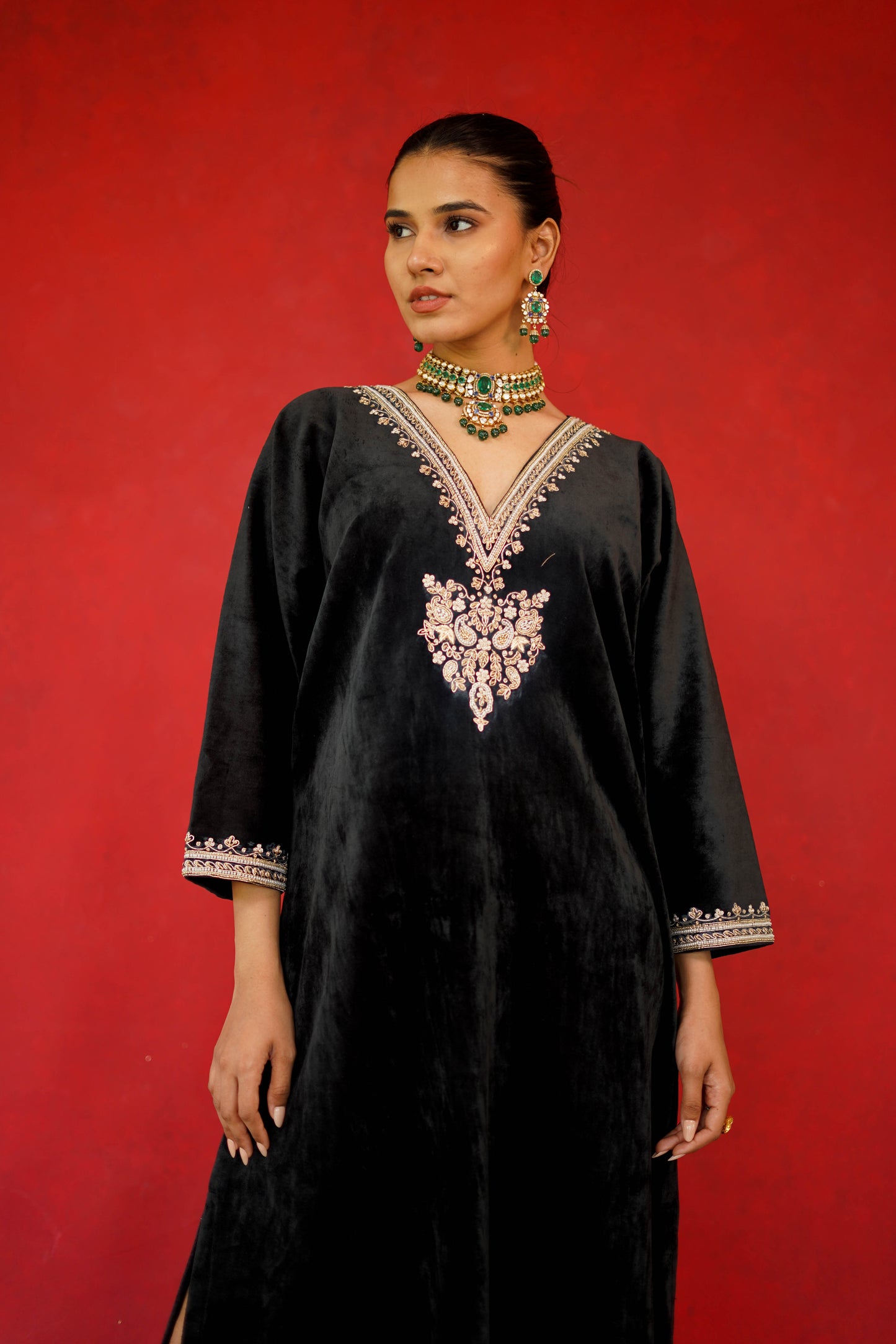 Velvet Tasselled Kaftan