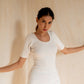 Ribbed Back Twist Dress
