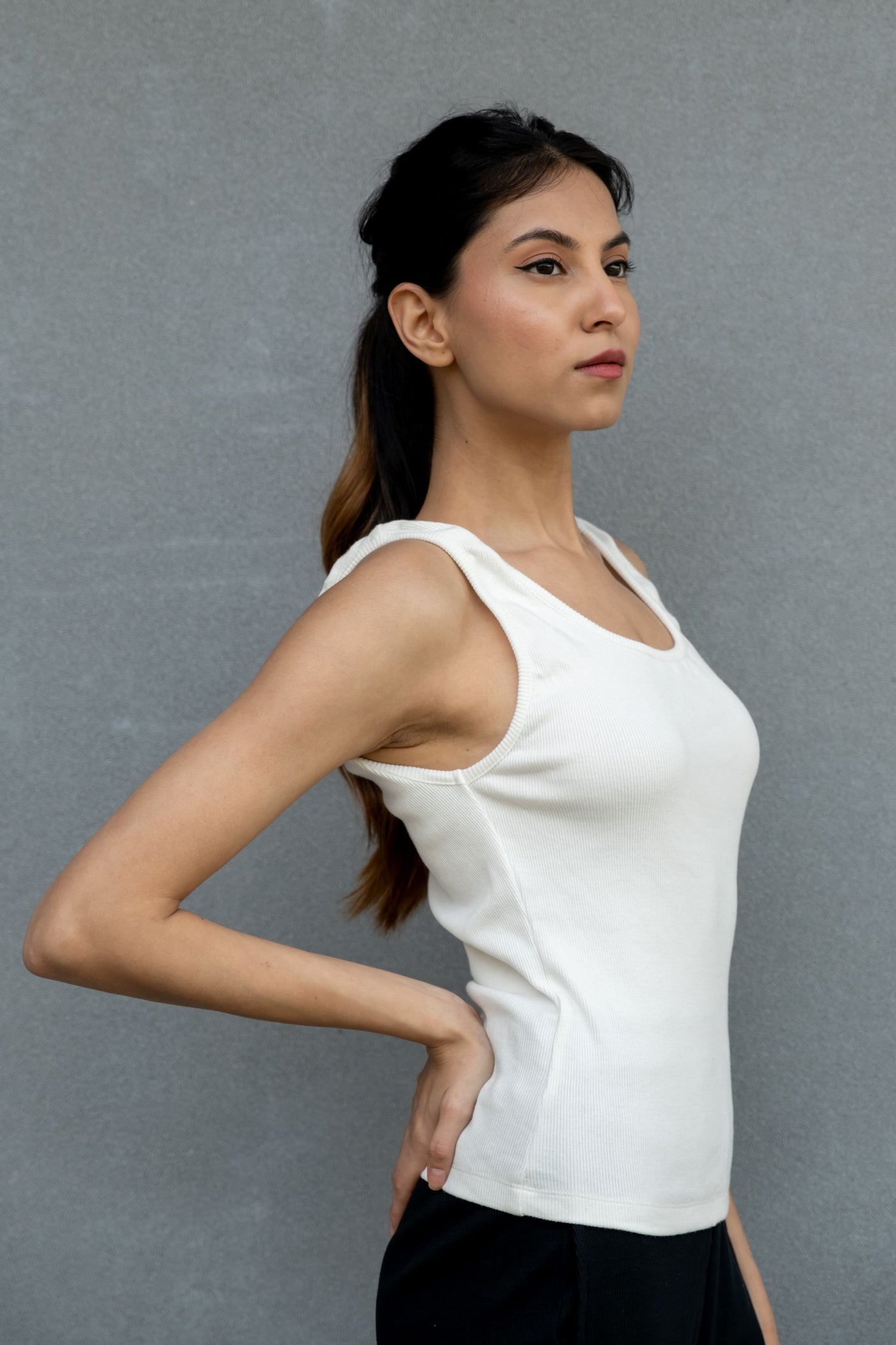 Ribbed Tank Top - Gypsy White
