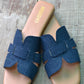 Upcycled Denim Sliders