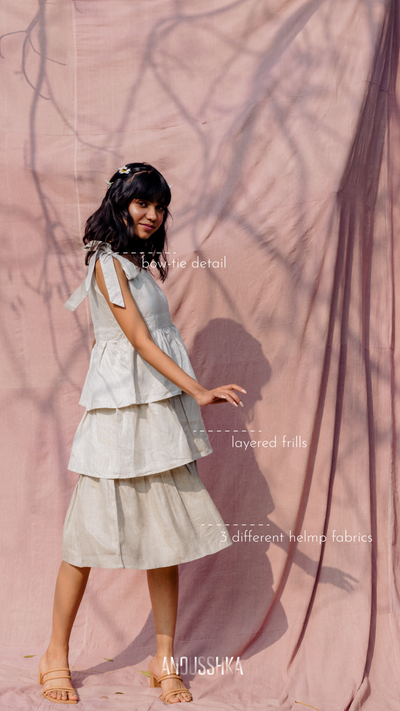 Hemp 3 tier dress