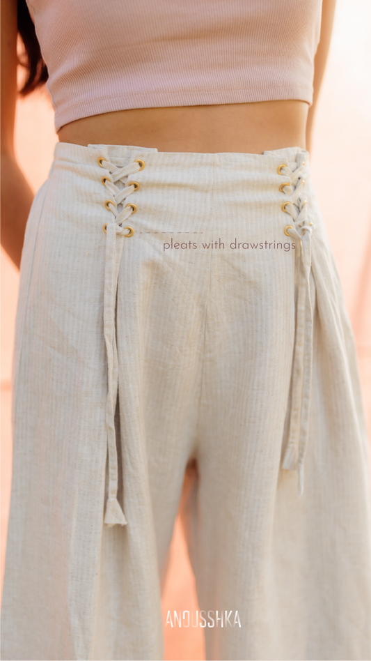 Hemp High Waisted Pleated Pants