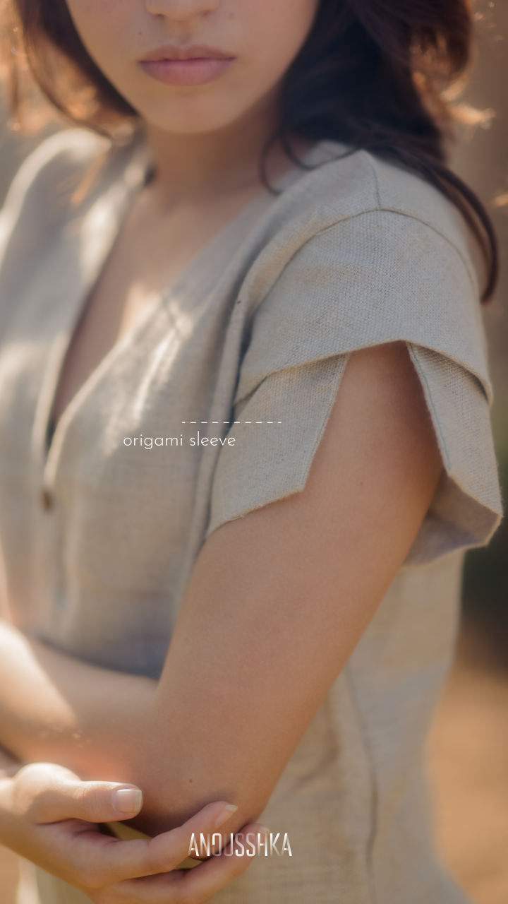 Hemp Origami Sleeve Dress