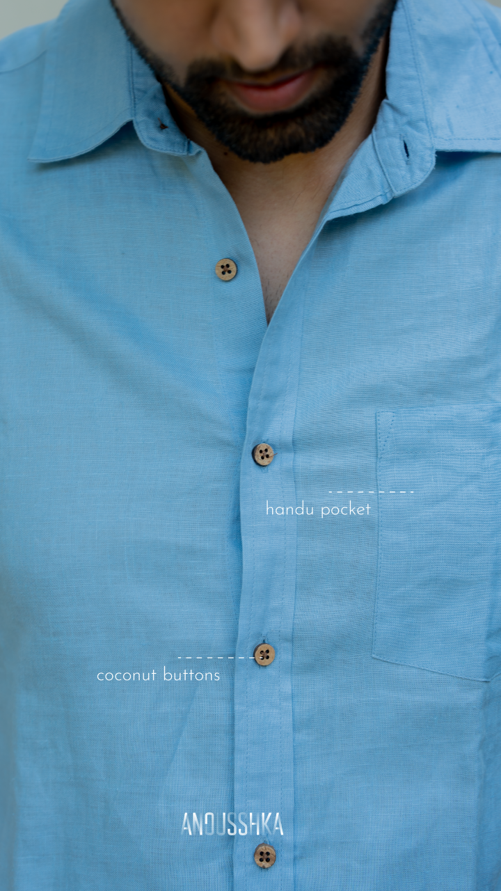 Regular Menswear Shirt- blue mist