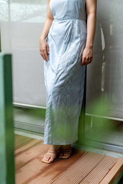 Tencel Strapless Zigzag dress