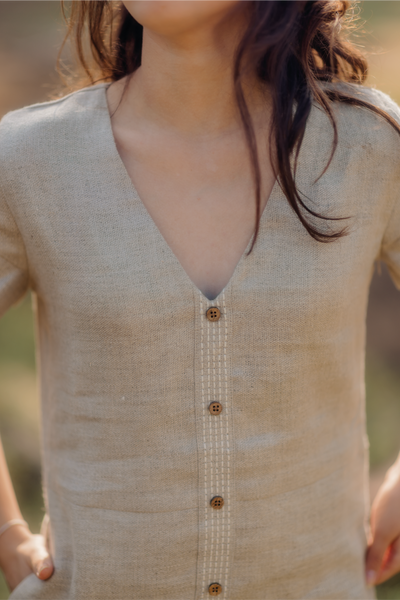 Hemp Origami Sleeve Dress