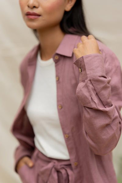 Lincell Oversized Shirt- Woodrose