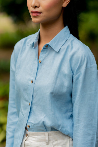 Lincell Oversized shirt Blue Mist