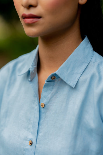 Lincell Oversized shirt Blue Mist