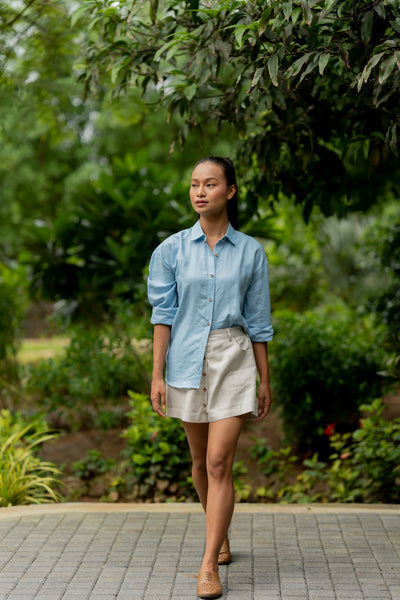 Lincell Oversized shirt Blue Mist