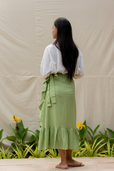 Wrap around skirt-Moss Green