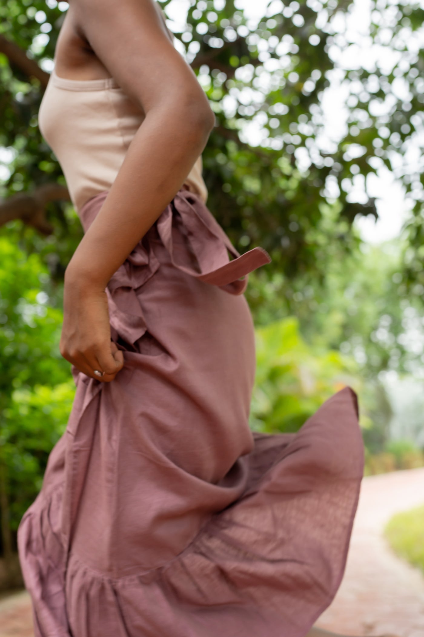 Lincell Wrap around skirt-Woodrose