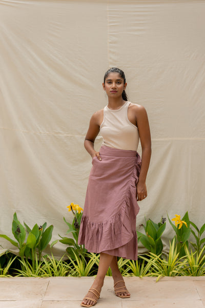Lincell Wrap around skirt-Woodrose
