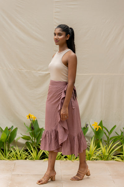 Lincell Wrap around skirt-Woodrose