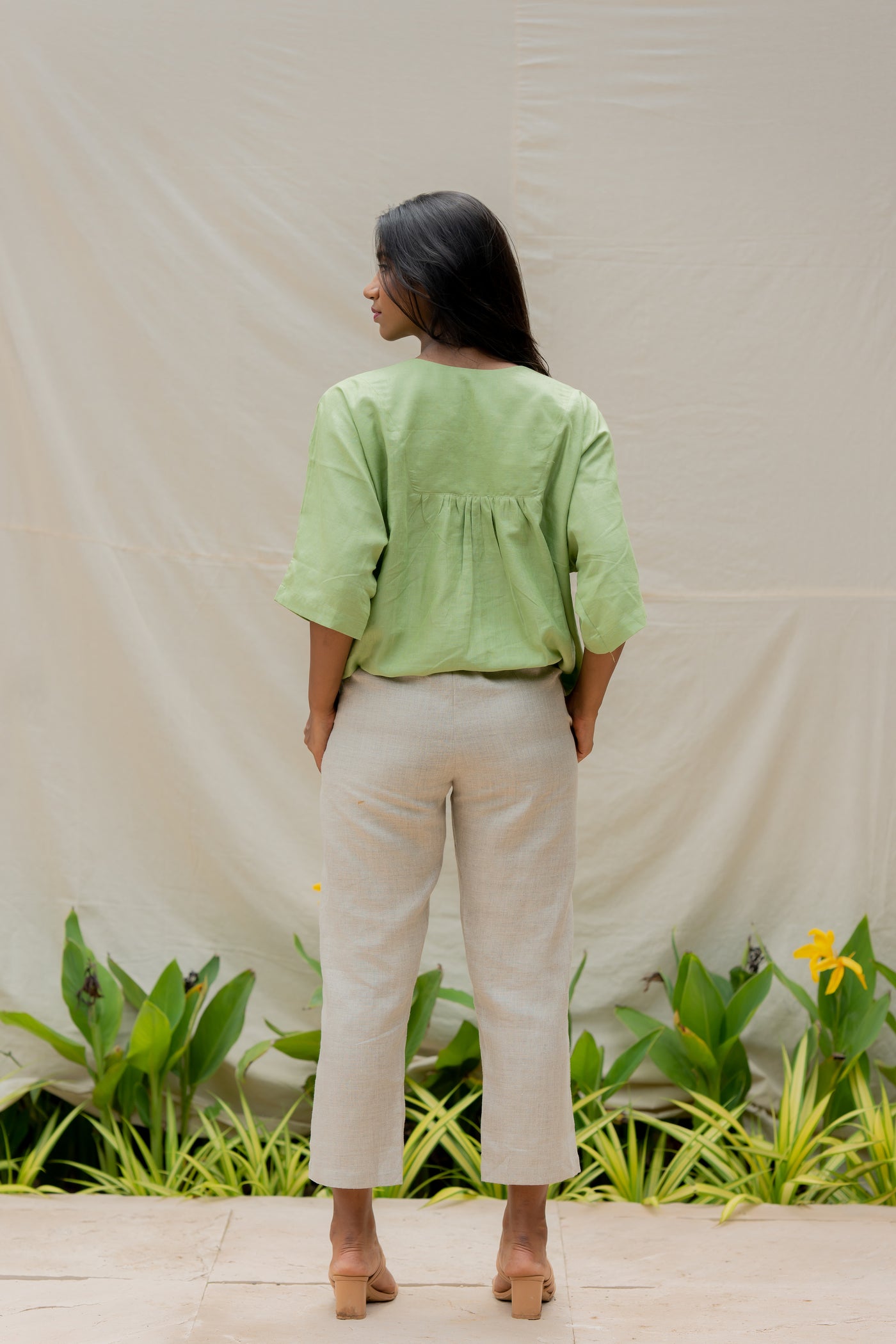 Lincell All Day Top- Moss Green