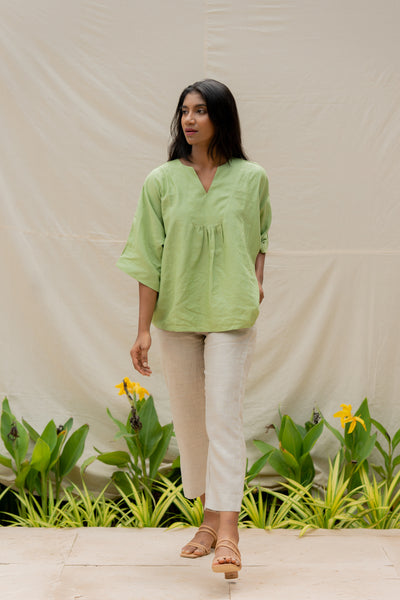 Lincell All Day Top- Moss Green