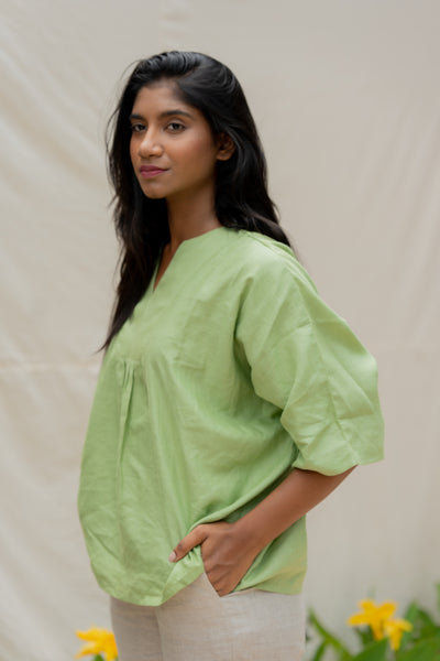 Lincell All Day Top- Moss Green