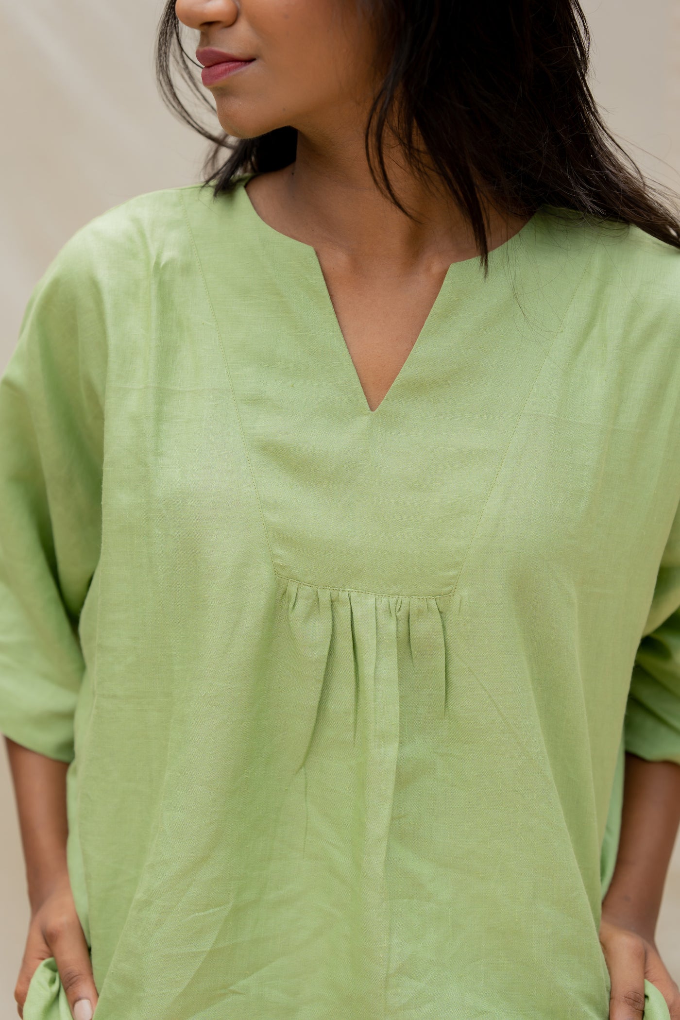 Lincell All Day Top- Moss Green