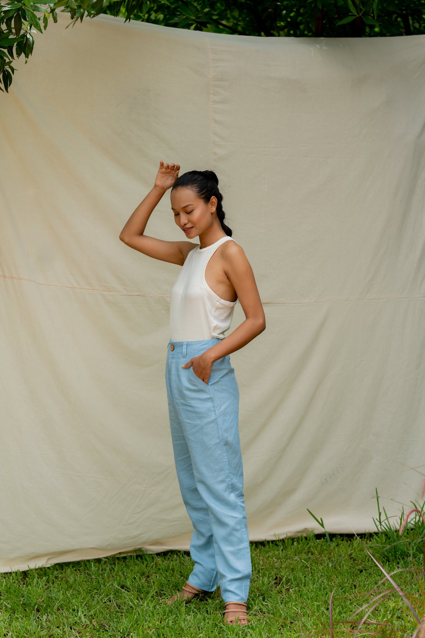 Lincell Daddy Pants- Blue Mist