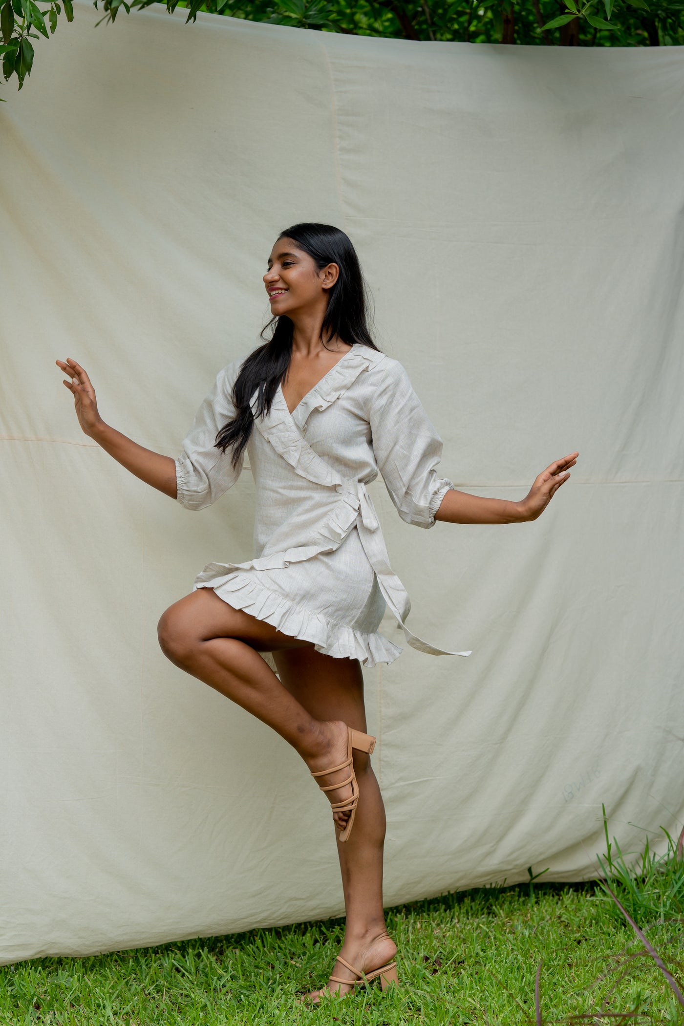 Hemp wrap around dress